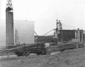 Long Logs Coming into the Millinocket Mill in the 1960's