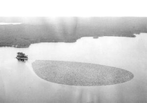 Aerial View of a Boom Attached to Island