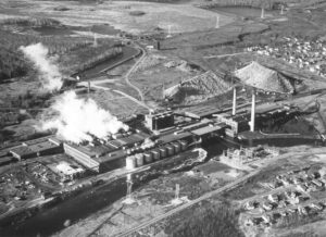 Aerial View of the Millinocket Mill in the 1950's