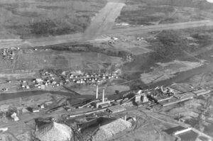 Aerial View of Millinocket Mill and Airport 1946