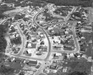 Aerial View of the New Development in Millinocket, Maine in the 1960's