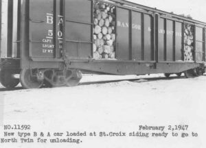 Bangor & Aroostook Boxcars Going to North Twin 2/2/1947