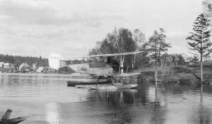 Biplane With Floats on the Water