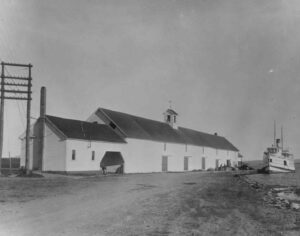 Boathouse and a Docked Boat on Moosehead Lake
