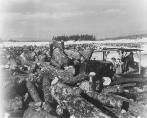 Bulldozing Wood on the Ice