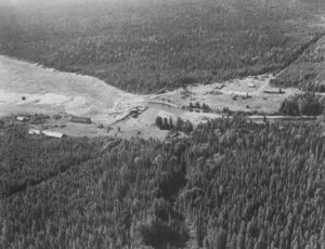 Aerial View of Chesuncook Village in 1961