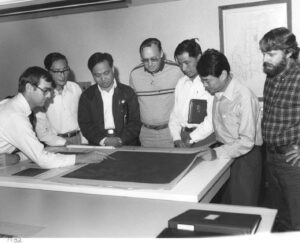 Chinese visitors with Dan Corcoran and Skip House in 1982