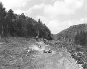 Clearing the Pole Line to Build McKay Station 7/20/1951