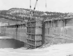 Cofferdam From Upstream with Low Ripogenus Dam Elevation