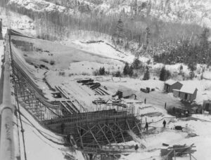 Construction of Ripogenus Dam and McKay Station Site 11/29/1951