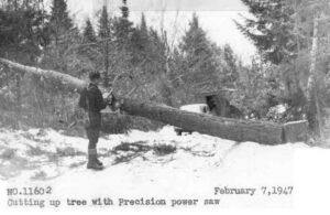 Cutting up a Tree with a Precision Power Saw 2/7/1947