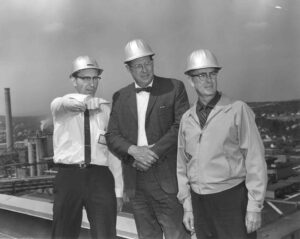 Doctor Bob and Two Other Men on the Steam Plant Roof