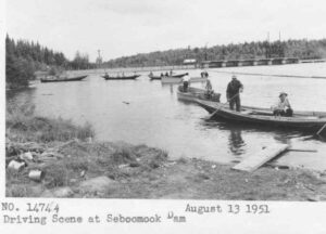Boats Driving Scene at Seboomook Dam 8/13/1951