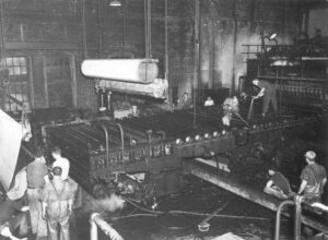 Changing Wires in the East Millinocket Mill in the 1930's