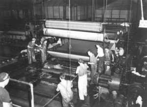 Changing Wires in the East Millinocket Mill in the 1930's