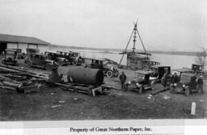 Great Northern Paper Automotive Mechanic Garage in the 1930's