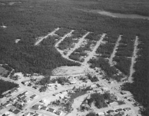 Aerial View of Hillcrest in Millinocket, Maine in 1956