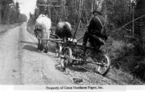 Man Controlling a Horse Drawn Rock Rake