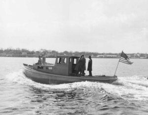 Great Northern Paper Boat with an American Flag