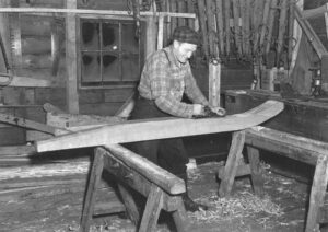 Making Horse Sled Runners in 1949