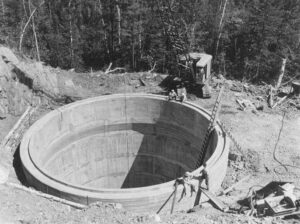 Foundation of Surge Tank at McKay Station 8/13/1952