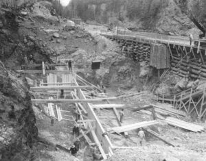 Digging Behind Cofferdam at McKay Station Site 4/30/1952