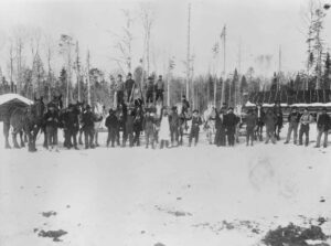 Men at an Unknown Lumber Camp