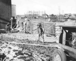 Surveying for the Construction of Building Number 11 at the Millinocket Mill in the 1960'sMillinocket Mill Building Number 11 Construction in the 1960's