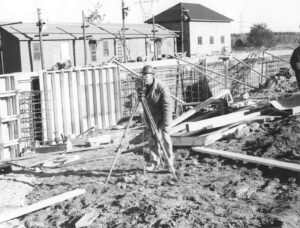 Surveying for the Construction of Building Number 11 at the Millinocket Mill in the 1960's