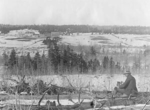 Site of the Millinocket Mill 1899 - The Man in the Picture Later Drowned in the River.