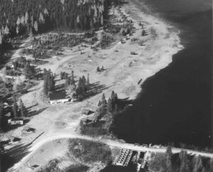 Aerial View of Nesowadnehunk Dam Cribwork