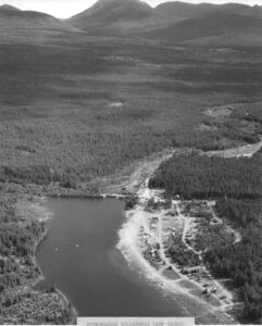 Aerial View of Nesowadnehunk Dam and the Mountains