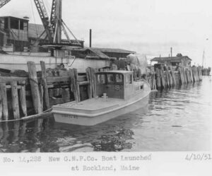 New Great Northern Paper Boat Launched at Rockland, Maine 4/10/1951