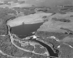 North Twin Lake and Dam with Wood before the Taintor Gates