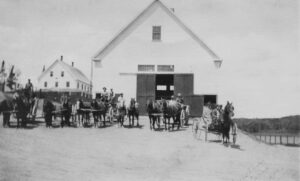 Horse and Carriages at Pittston Farm in 1914