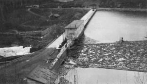 Ripogenus Dam with Wood in the Water
