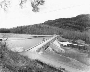 Ripogenus Dam with Wood in the Water