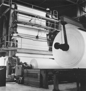 Rolling Paper off the Paper Coater in the Millinocket Mill