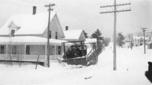Snow Plow in the Early Days of Millinocket, Maine