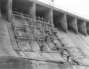 Staging and Cement Plant at Ripogenus Dam for McKay Station 5/1/1951