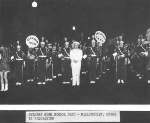 Stearns High School Band in the Cherry Blossom Festival Parade in Washington, DC on 4/1/1954