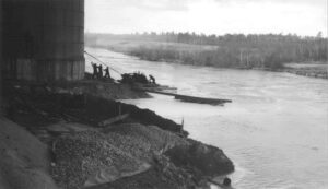 Stock Tank on the River Bank in the Millinocket Mill