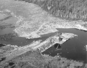 Aerial View of Telos Dam of Cribwork