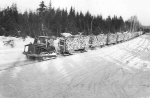 Tractor Hauling Wood in the Late 1940's or Early 1950's