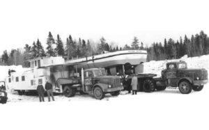 William Hilton Boat in Two Parts on Trucks in 1961