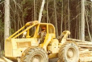 Wood Cutting School - Using a Skidder in July 1973