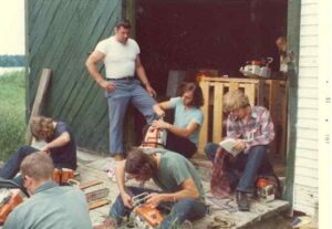 Wood Cutting School - Working on Chainsaws July 1973