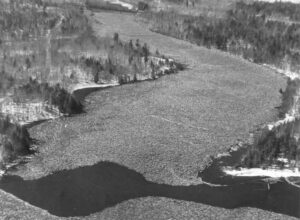 Aerial View of Boom in the East Branch of the Penobscot River