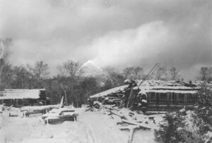 Woods Camp with Double Top Mountain in the Background