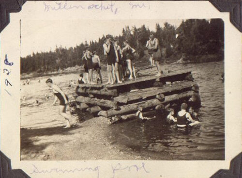 Kids Swimming in the Pines Stream Swimming Hole in Millinocket, Maine